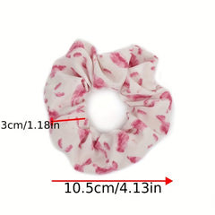Watercolor Leaf Print Scrunchies Hair Rope Ponytail Holder
