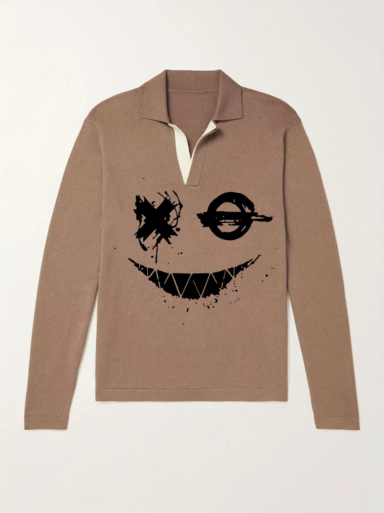 Men's V Neck Pullover Sweater Casual Lapel Winter Autumn
