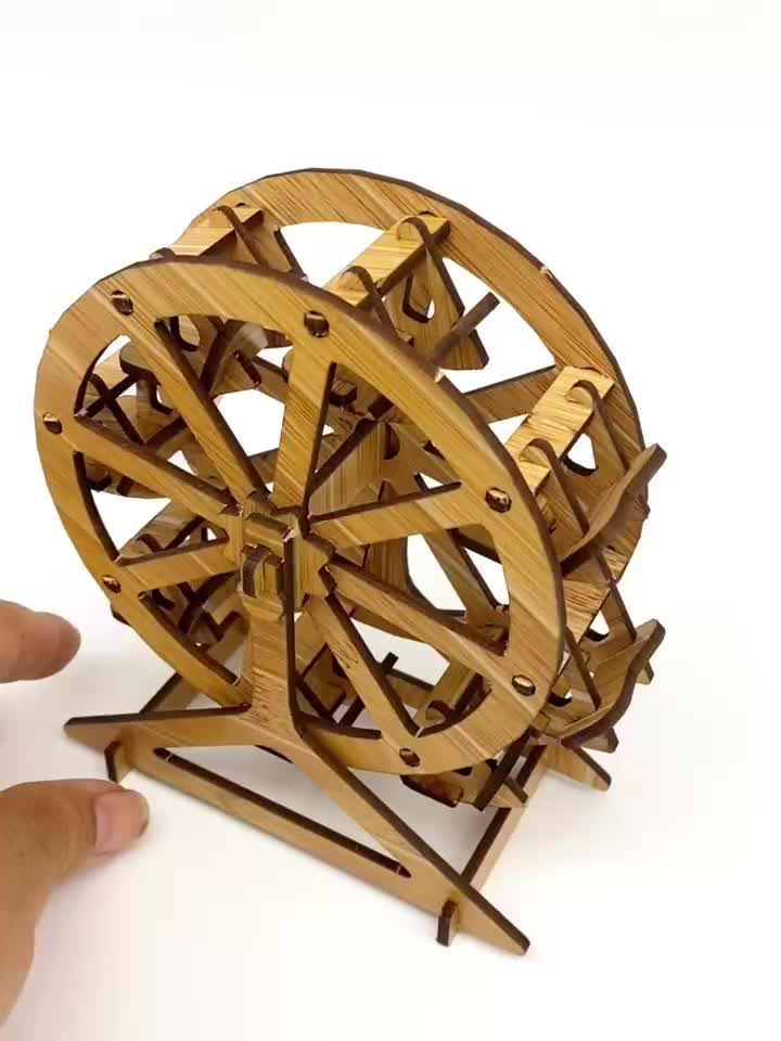 Wooden Ferris Wheel 3D Puzzle Assembly Kit Brain Teaser Educational Model
