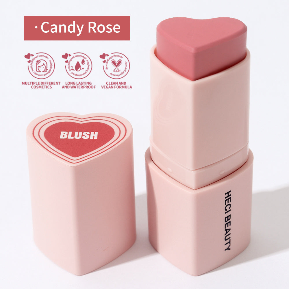Cream Heart Blush Stick Candy Rose