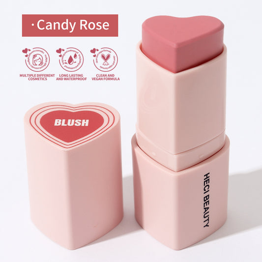 Cream Heart Blush Stick Candy Rose