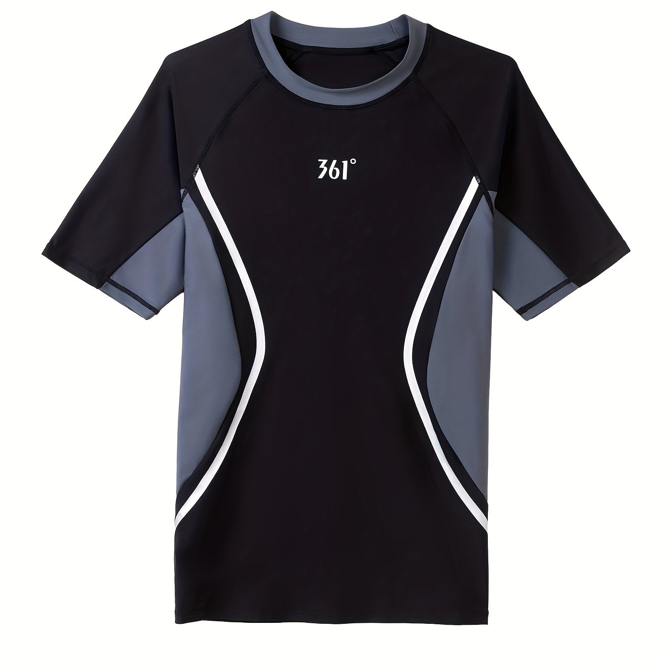 Men's Block Swimwear Short Sleeve T shirt Sun Protection