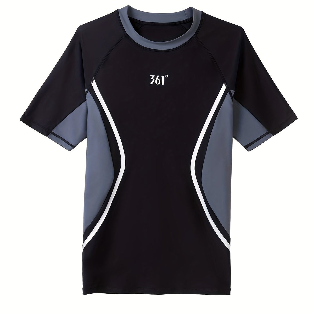 Men's Block Swimwear Short Sleeve T shirt Sun Protection