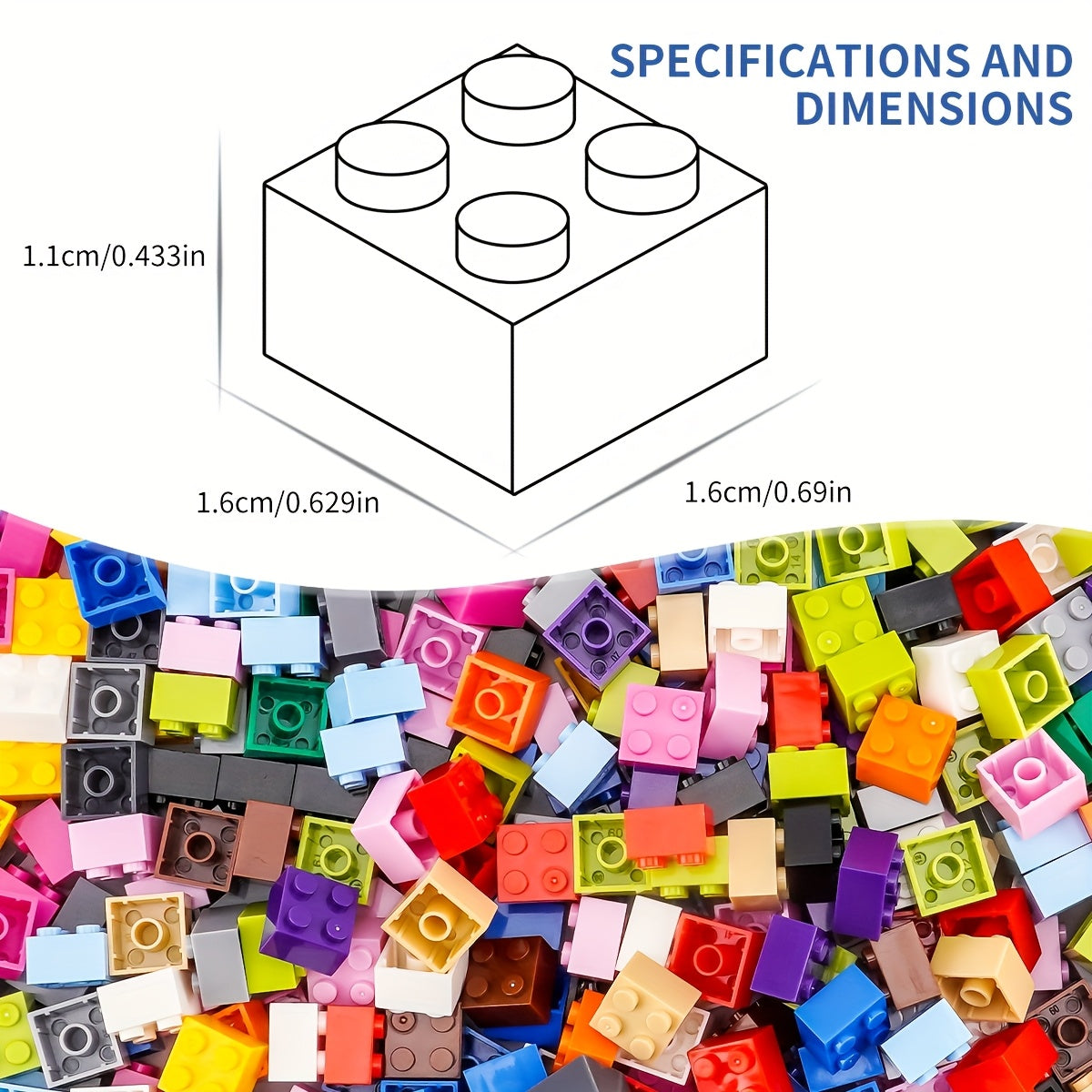175pcs 2x2 Brick Building Blocks Set for Kids
