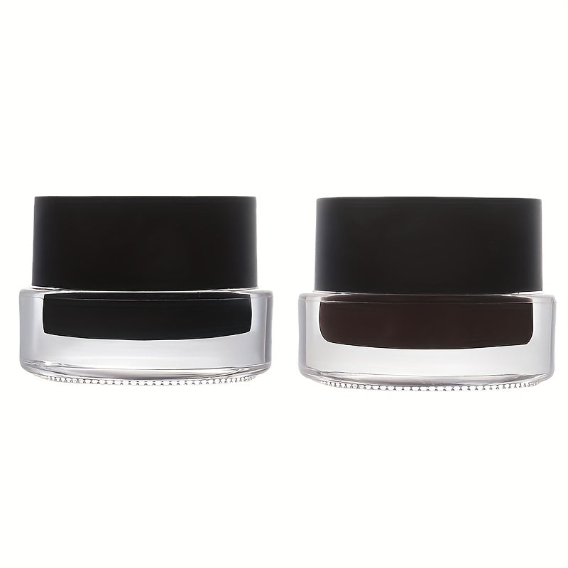 Brown Eyeliner Cream Set with Brush - Waterproof, Long Lasting, Smooth
