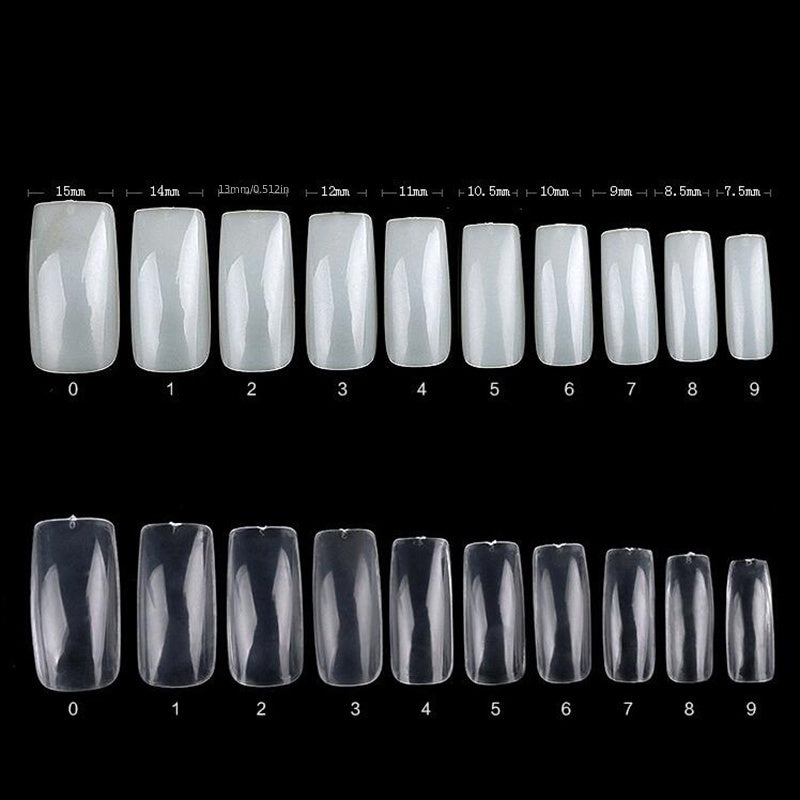 French Nail Tips 500 Pcs Half Cover False Nails