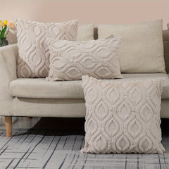 Plush Quilted Gourd Cushion Cover Zipper Print Pillowcase
