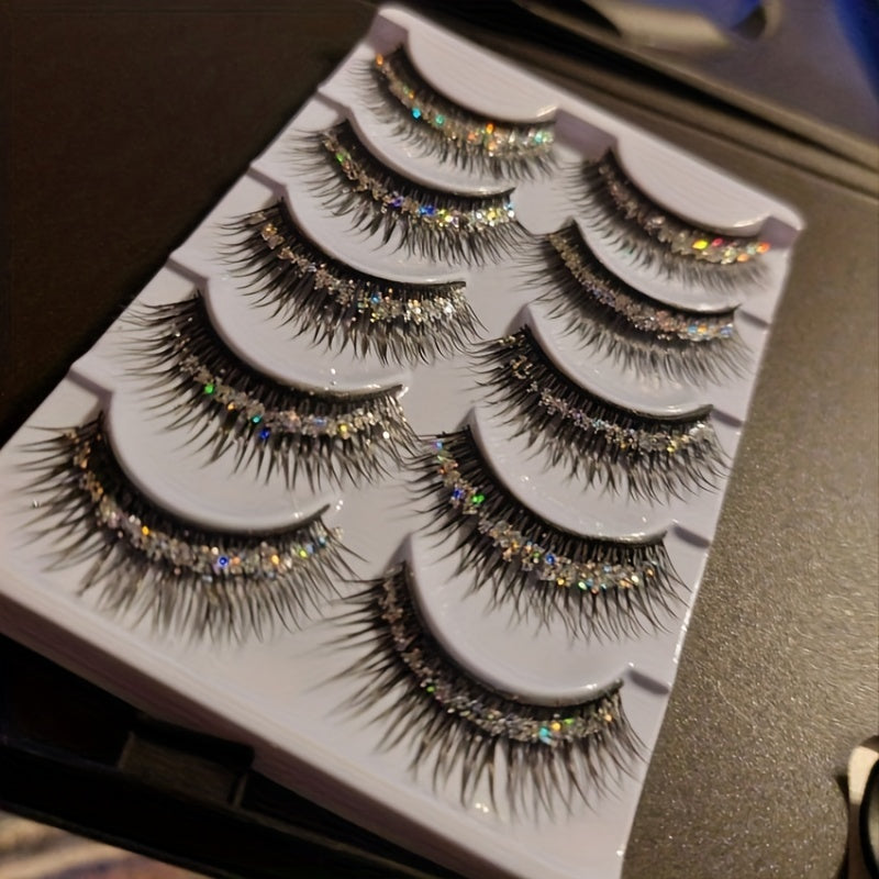 Glitter Sequins False Eyelashes for Dance and Stage Performance