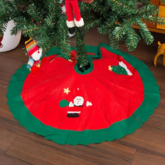 Christmas Tree Skirt Red Velvet Snowflake Design