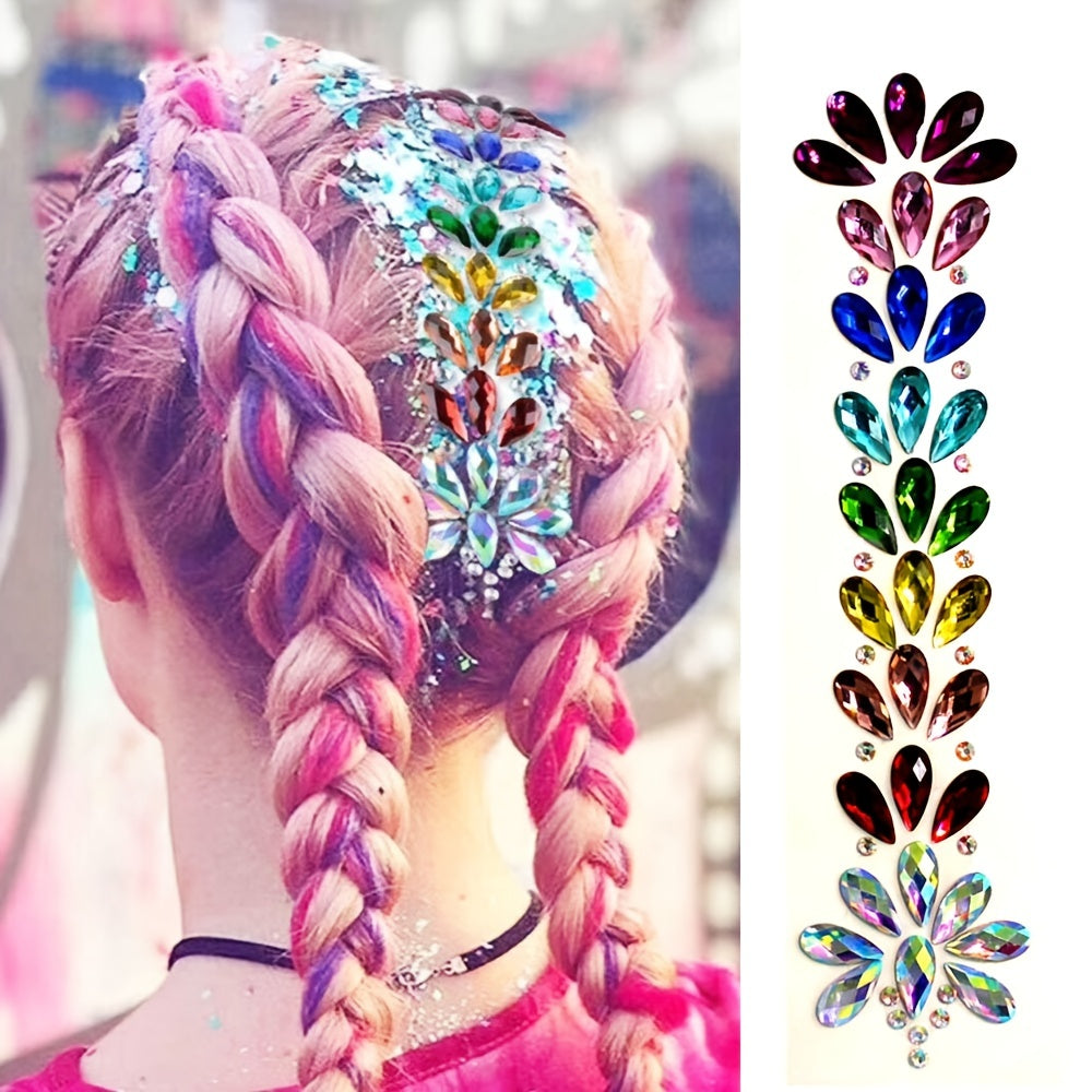 1 Pc Halloween Rhinestone Face Patch Hair Drill Chest Drill Eco Friendly