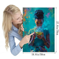 African Woman Jigsaw Puzzle with Smoke Effect