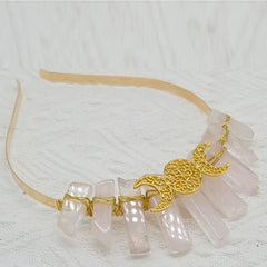 Crystal Quartz Crown Moon Natural Crystal Goddess Crown