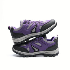 Colorblock Platform Sneakers Lace Up Round Toe Non slip Hiking Shoes