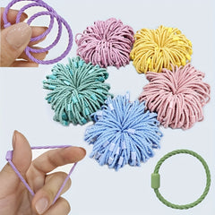 100pcs Colorful Hair Tie Elastic Nylon Hair Rope Braid Hair
