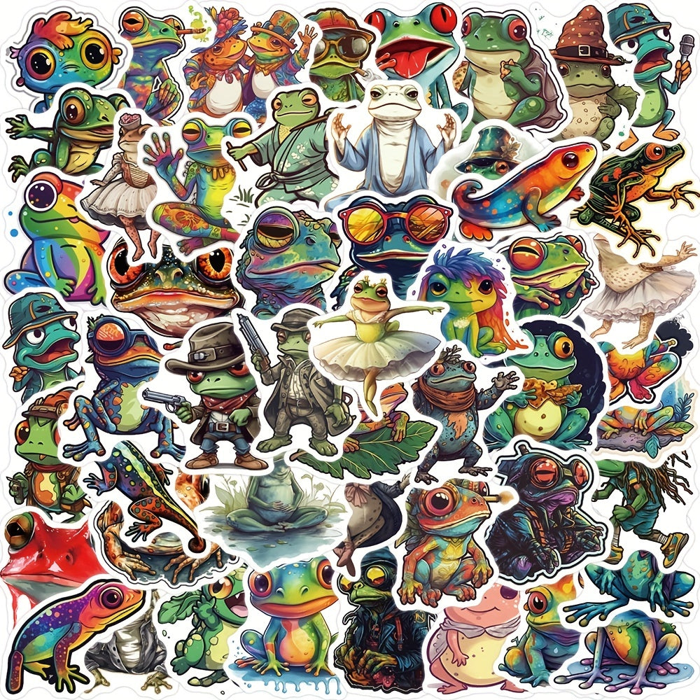 50pcs Frog Love Doodle Stickers Waterproof Decals DIY Guitar Luggage Decoration