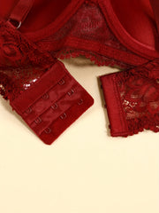2pcs Lace Push Up Bras with Scallop Trim