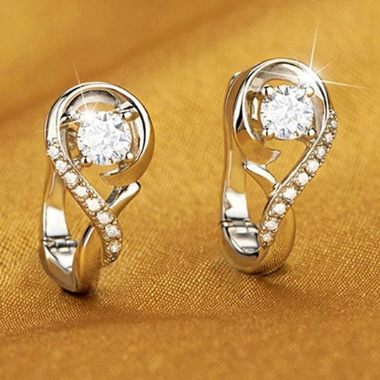 925 Silver Zircon Earrings For Women Wedding Jewelry
