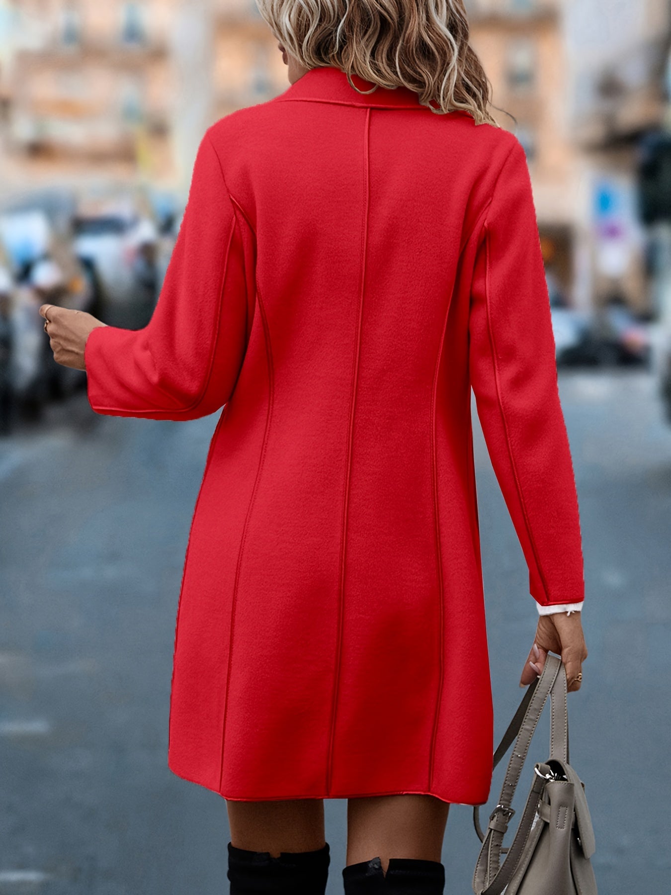 Waterfall Collar Button Overcoat Casual Warm Fall Winter Outerwear