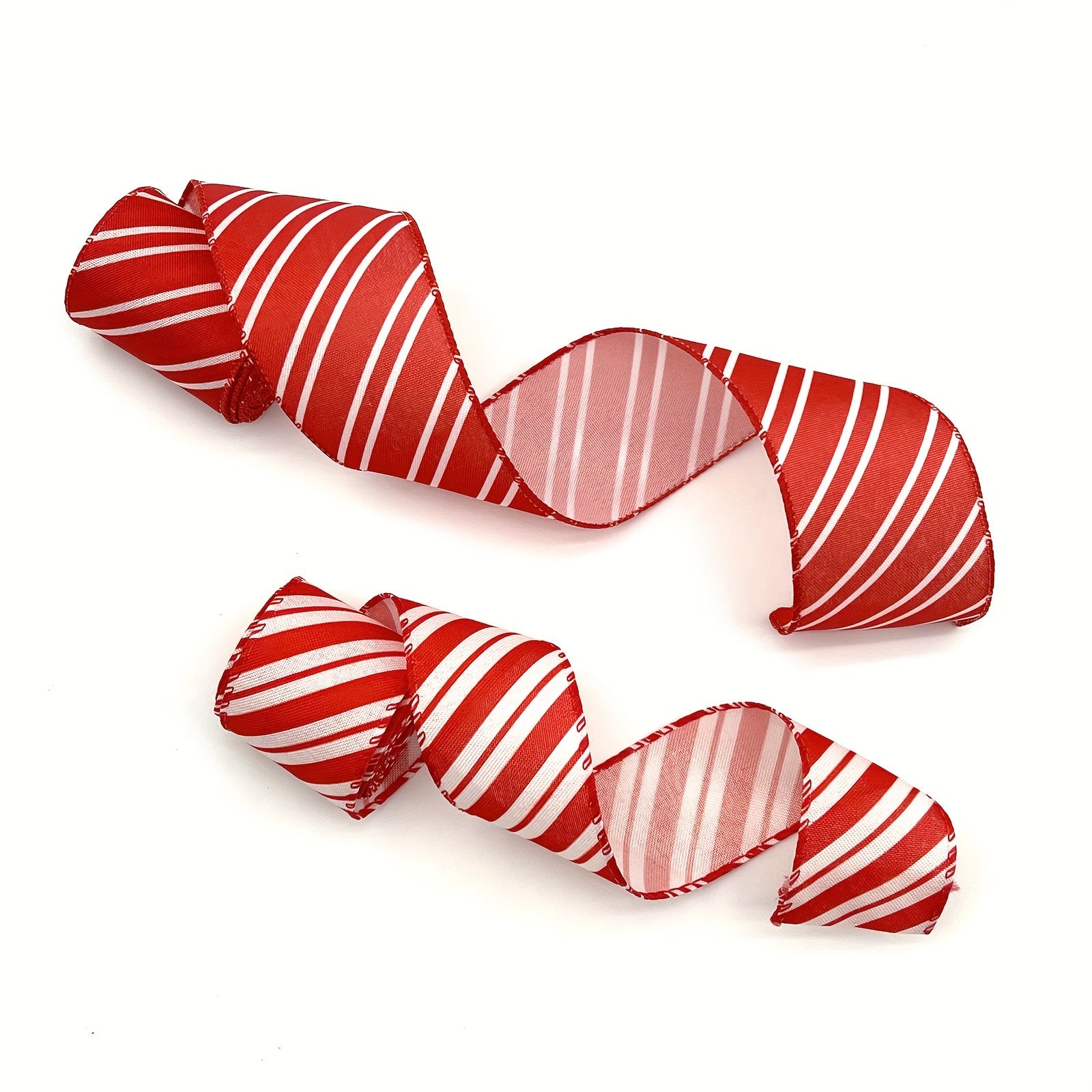 1pc 4 57 Meter Red Stripe Christmas Candy Stripes Wired Ribbons