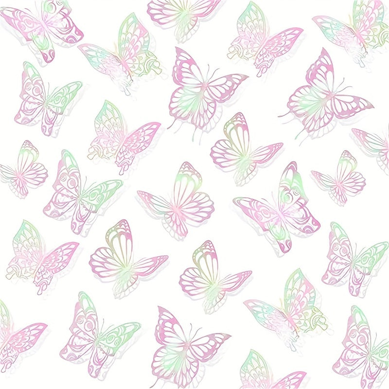 72pcs 3D Butterfly Wall Stickers Bedroom Classroom Wedding Decor