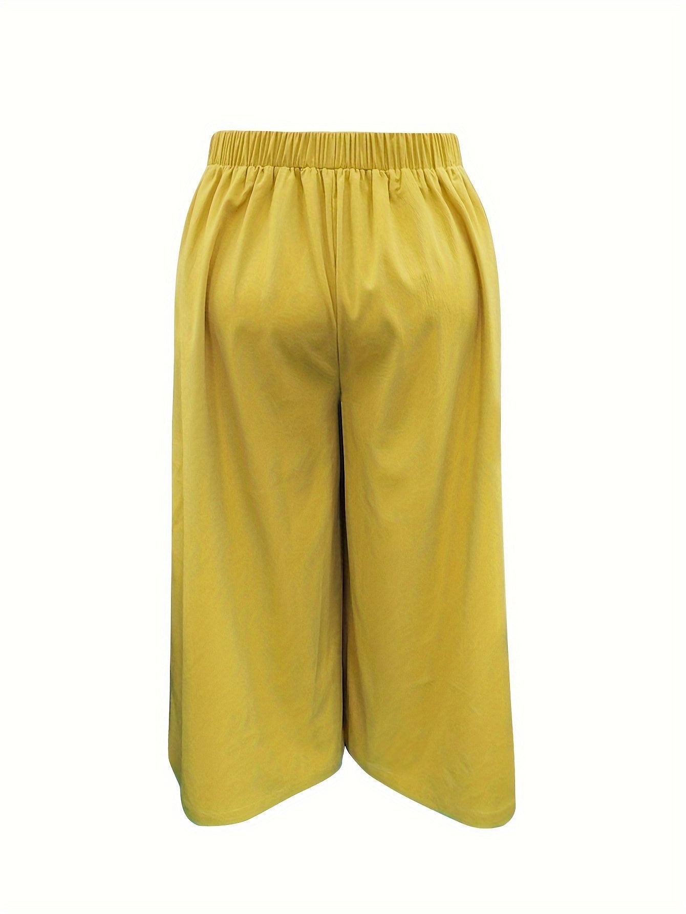  Casual Pants Women's Plus Solid Elastic Waist Loose Trousers