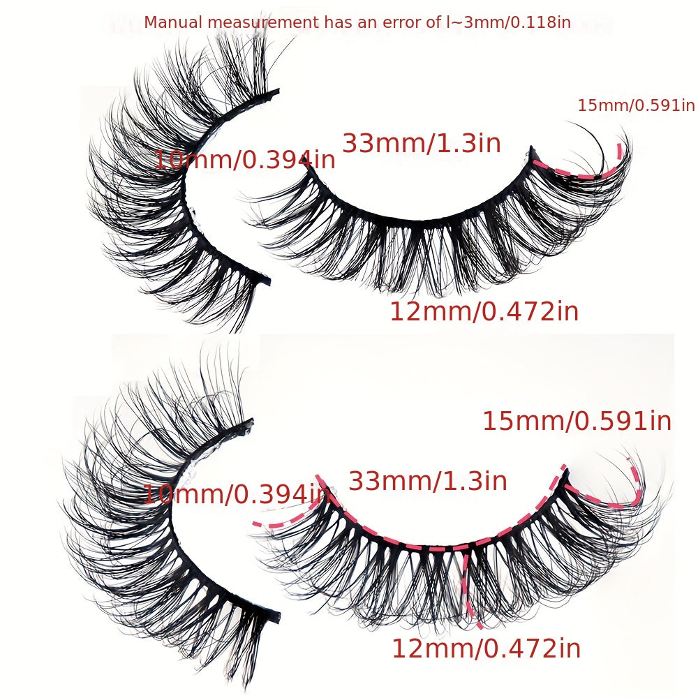 10 Pairs Dramatic Long False Eyelashes Natural Reusable Extensions