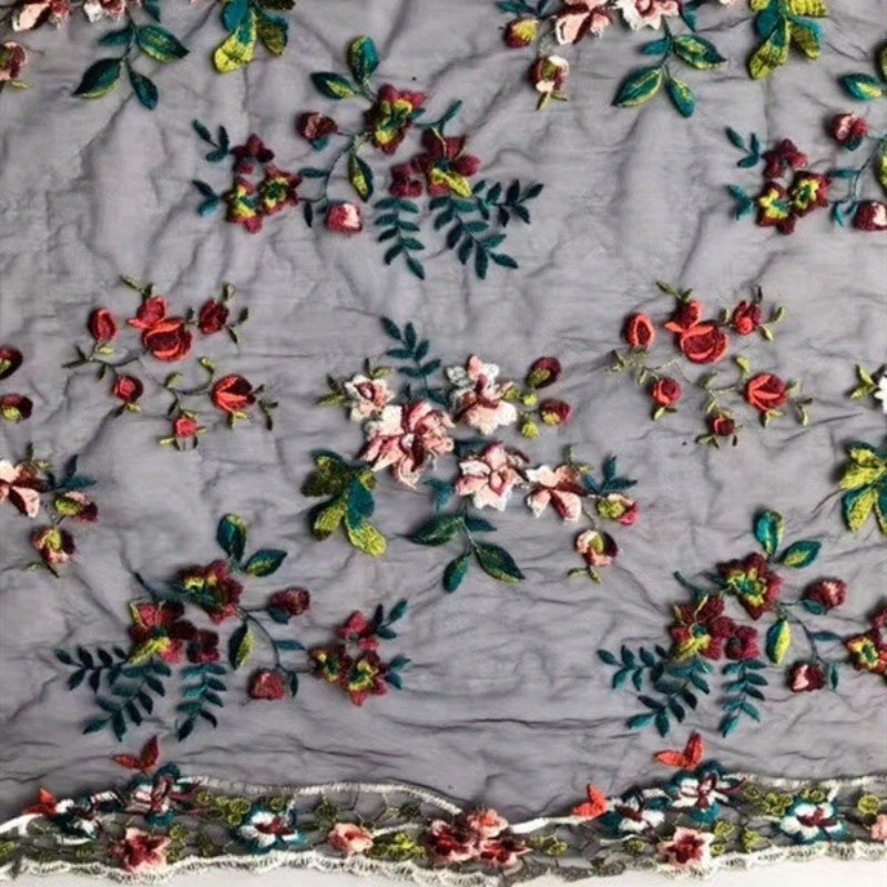 High Mesh Lace Embroidery Fabric DIY Dress Sewing Materials