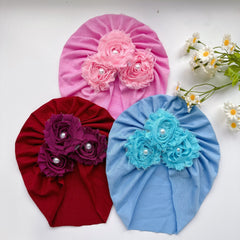 Baby Girls Flowers Decor Cap Soft Head Wrap