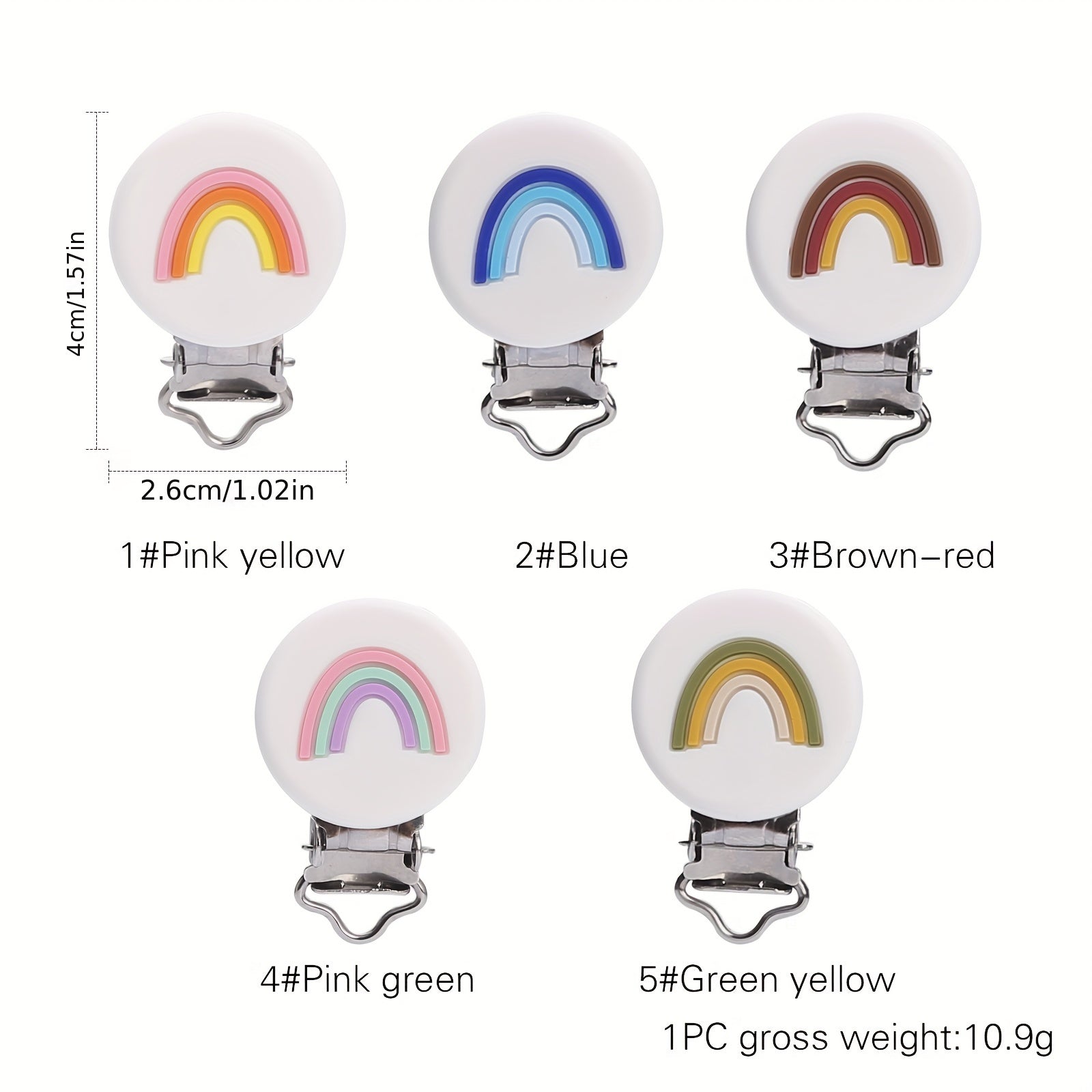 Colorful Rainbow Pacifier Clip for Babies 0-24 Months