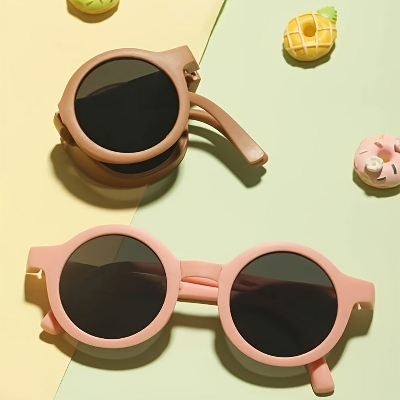 Kids Foldable Round Frame Sunglasses UV Protection