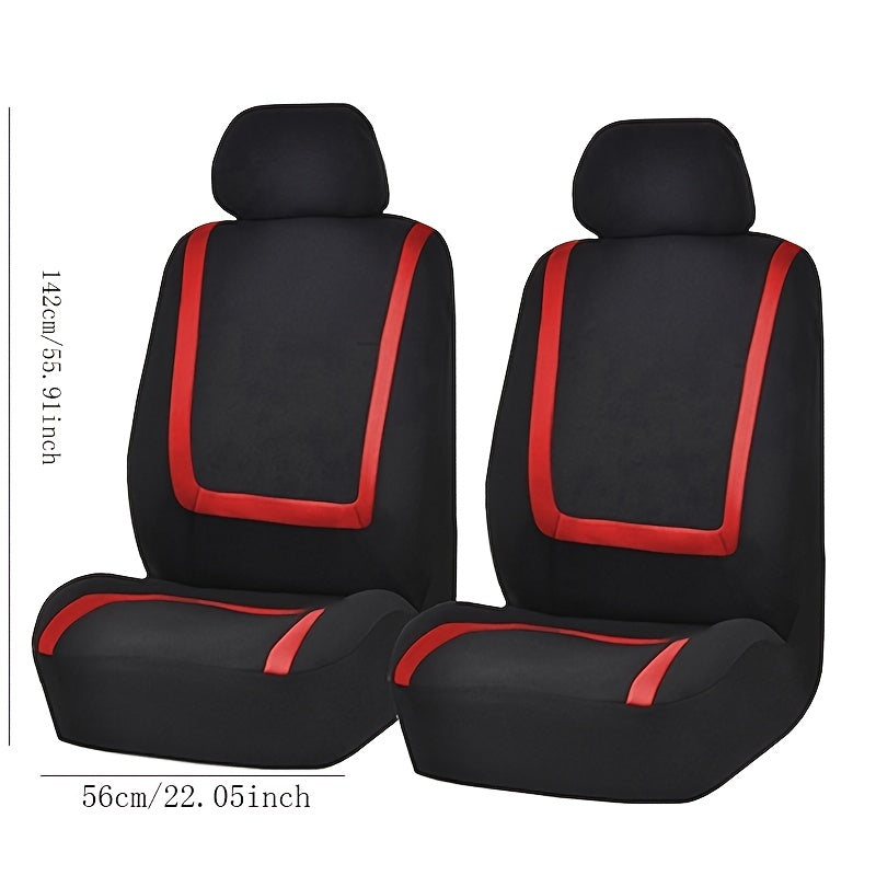 Universal 2 Seat Car Seat Cover Set Breathable Polyester Protection