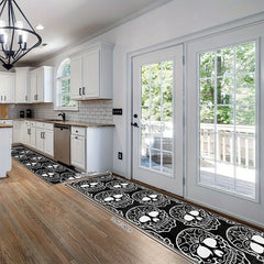 2'X10' Extra Long Skull Runner Rugs Laundry Room Rug Oriental Hallway Rug Runner