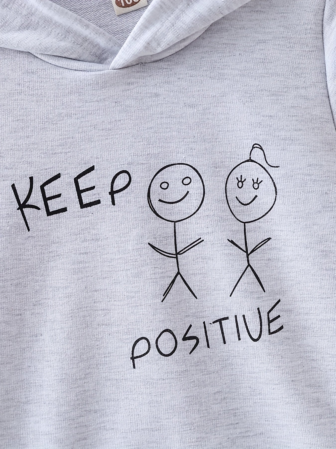 Girls 'Keep Positive' Graphic Pullover Hoodie Sweatshirt