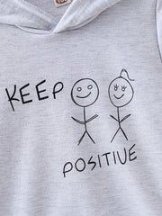 Girls 'Keep Positive' Graphic Pullover Hoodie Sweatshirt
