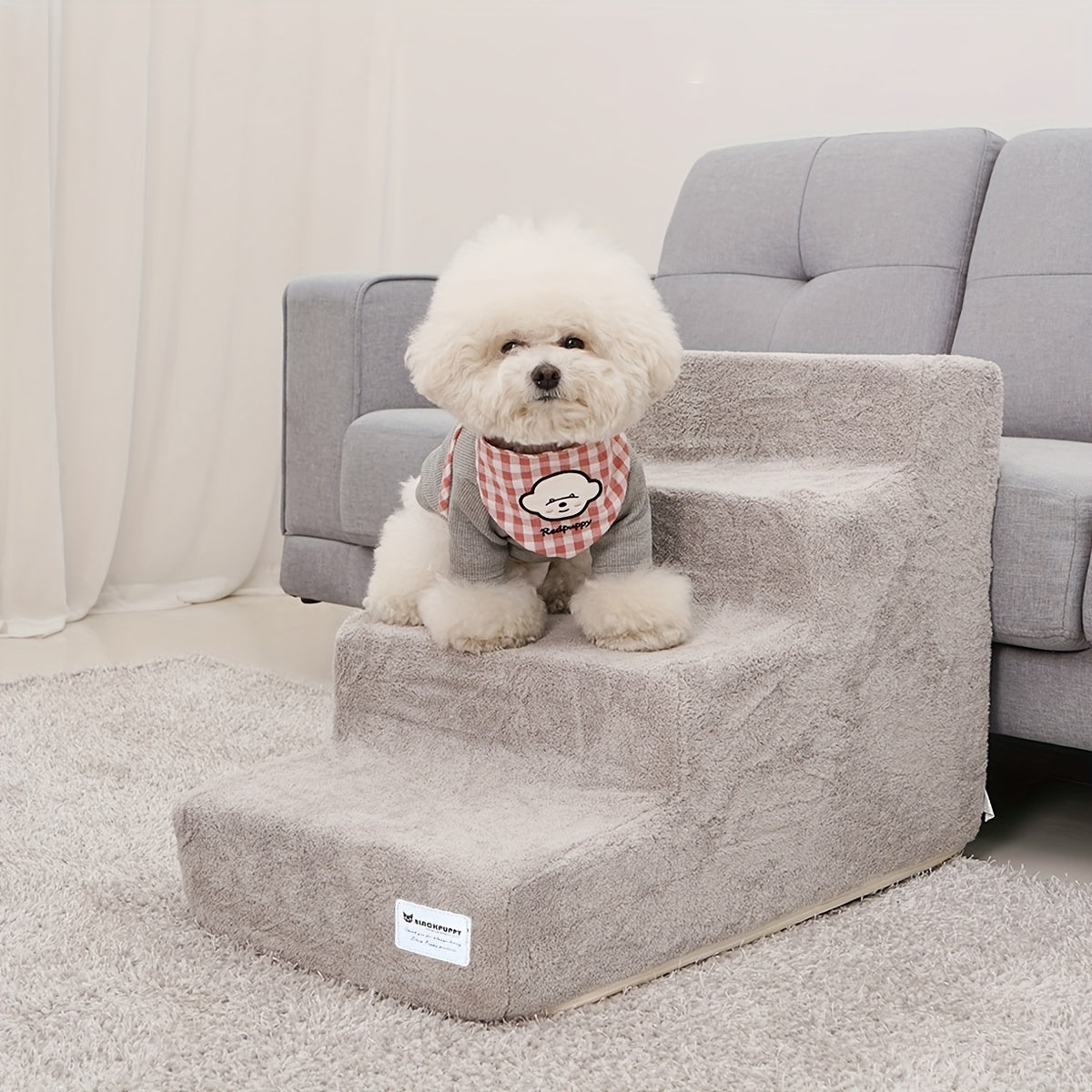 Soft & Stylish Pet Stairs 4 Steps for Bed & Sofa Accessibility