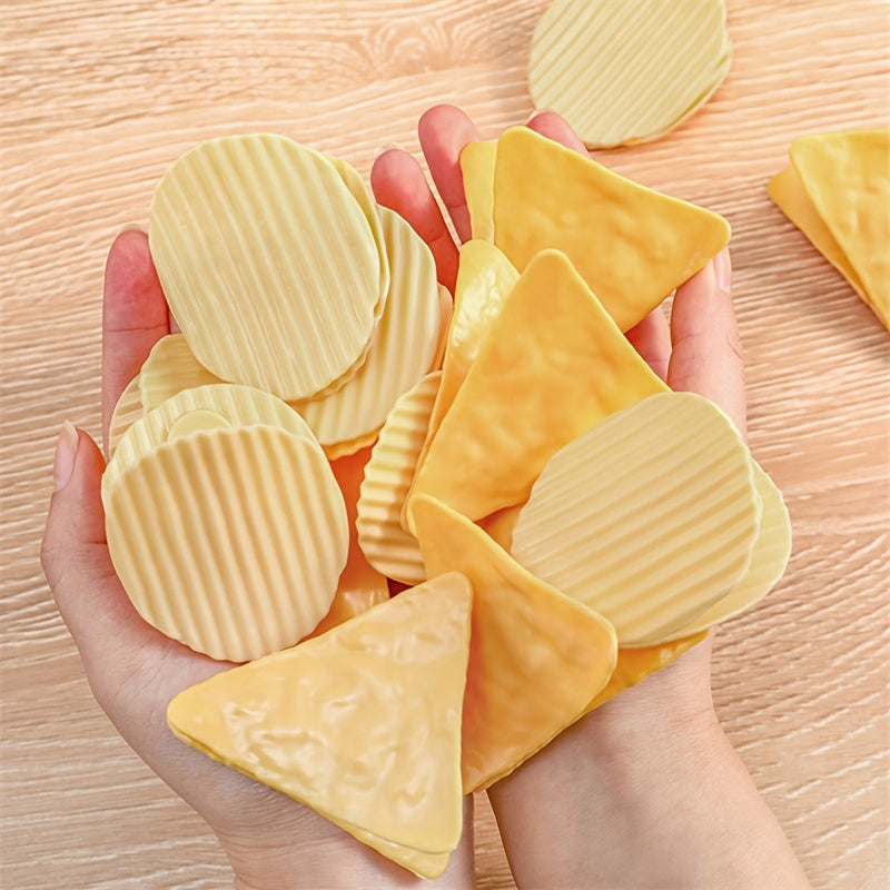 2pcs Potato Chip Shape Folder Snack Bag Sealing Clip Keep Bills & Snacks Secure