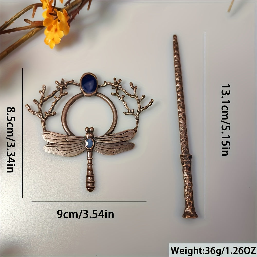 Boho Dragonfly Moonstone Hairpin - Party Accessory