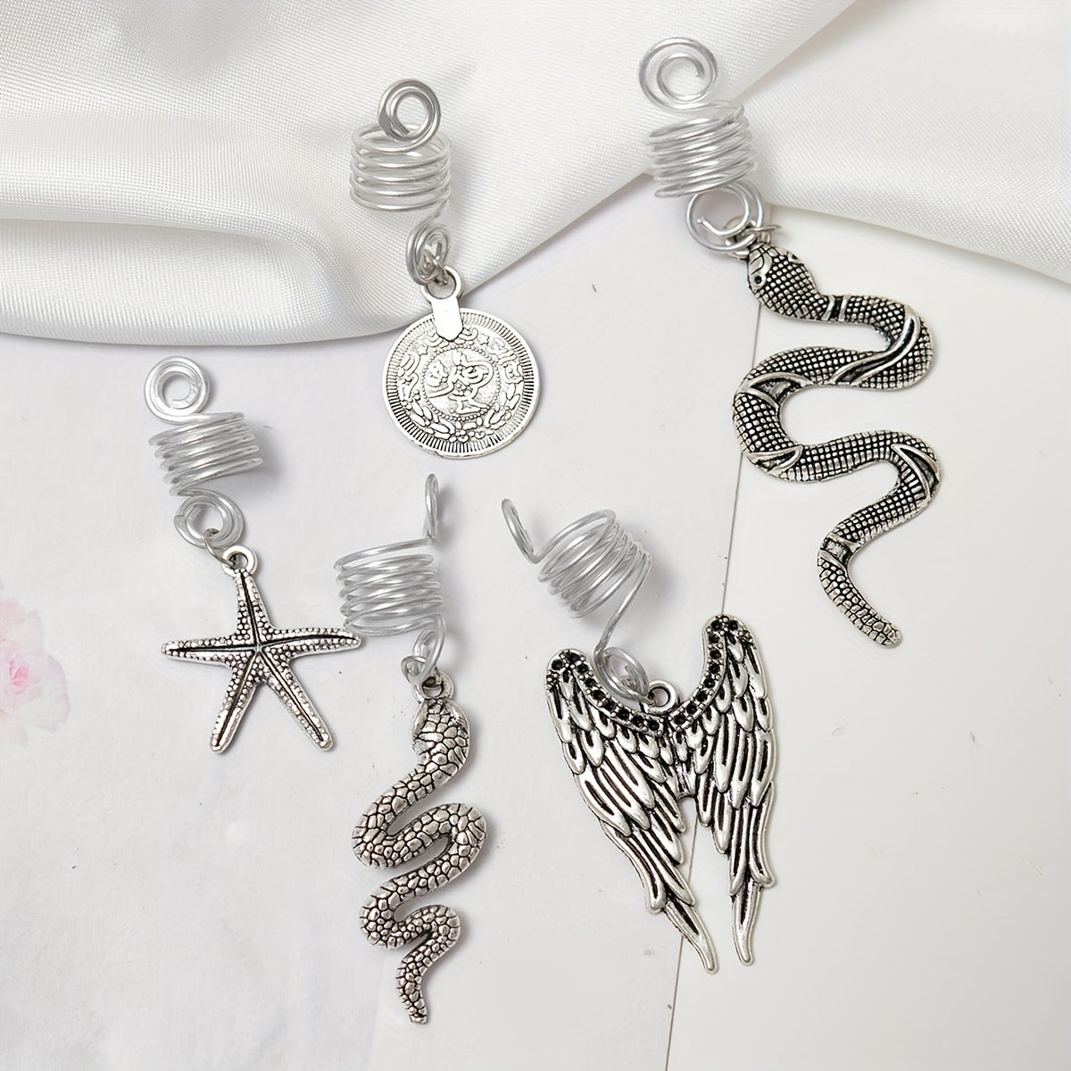 Metal Animal Tassel Hair Ring for Braids Women Girls Men