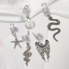 Metal Animal Tassel Hair Ring for Braids Women Girls Men
