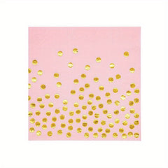 25pcs Bronzing Polka Dot Napkins Plates Cups Party Supplies