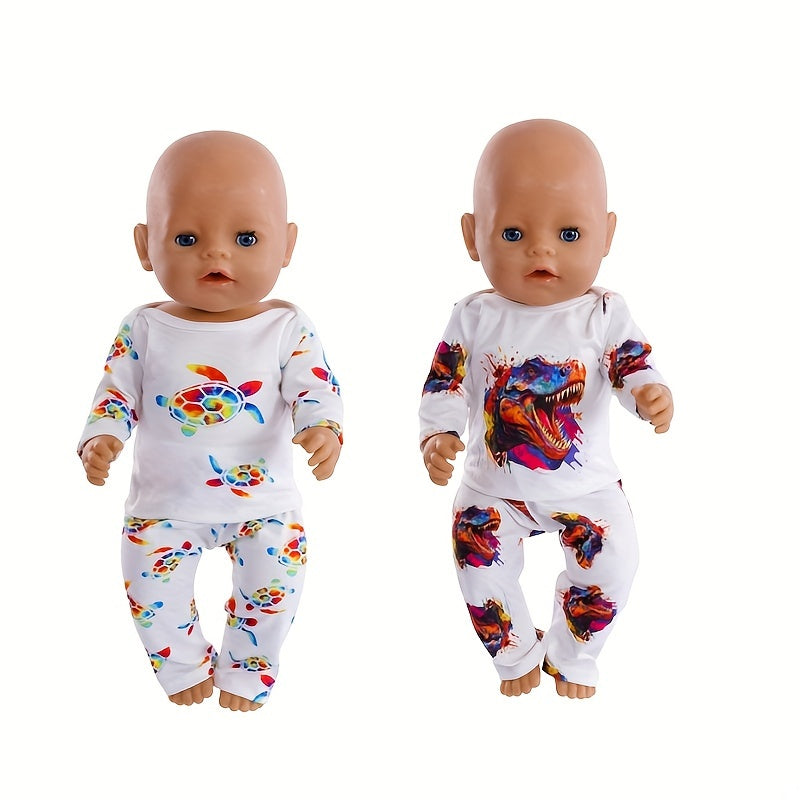 Kid's Turtle & Dinosaur Print Pajamas Age 3-6