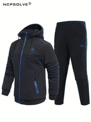 Men's Active Hooded Jacket & Stretch Pants for Outdoors