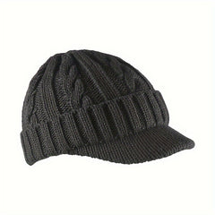 Knit Beanie Visor Cap Warm Winter Hat