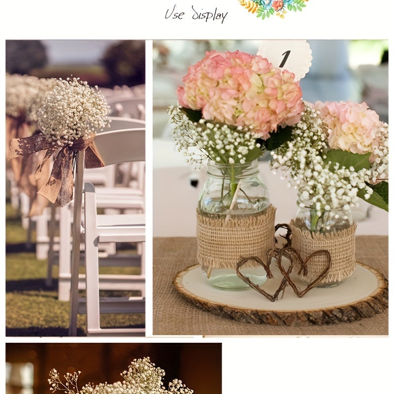 1M Solid Burlap Roll DIY Christmas Wedding Craft Natural Jute Strip