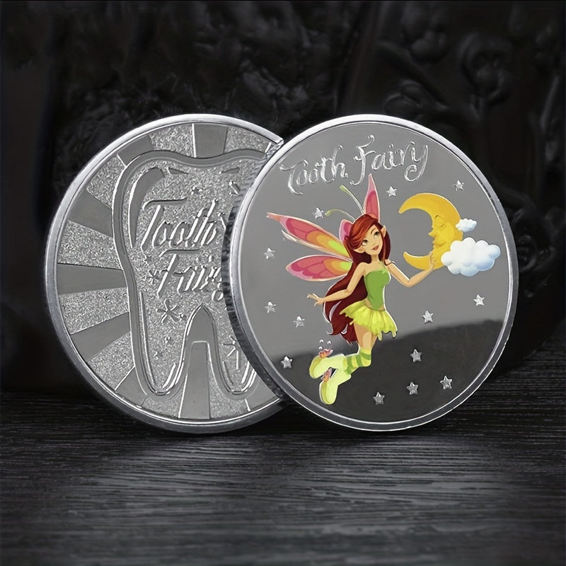 Tooth Fairy Cartoon Commemorative Coin for Kids Tooth Changing