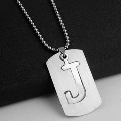 Men's Letter Pendant Necklace Stainless Steel Punk Chain A N