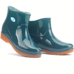 Women's Low Cut Rain Boots Anti Skid Ankle Booties Waterproof Rubber Shoes