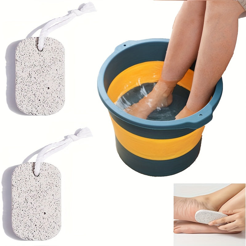 Collapsible Foot Bath Foot Soak Tub 2pcs Foot Grinding Stones