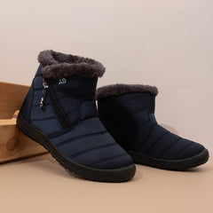 Fur Lined Thermal Winter Boots Side Zipper Warm Snow Boots
