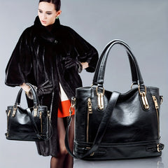Large Capacity Waterproof PU Leather Tote Bag for Women